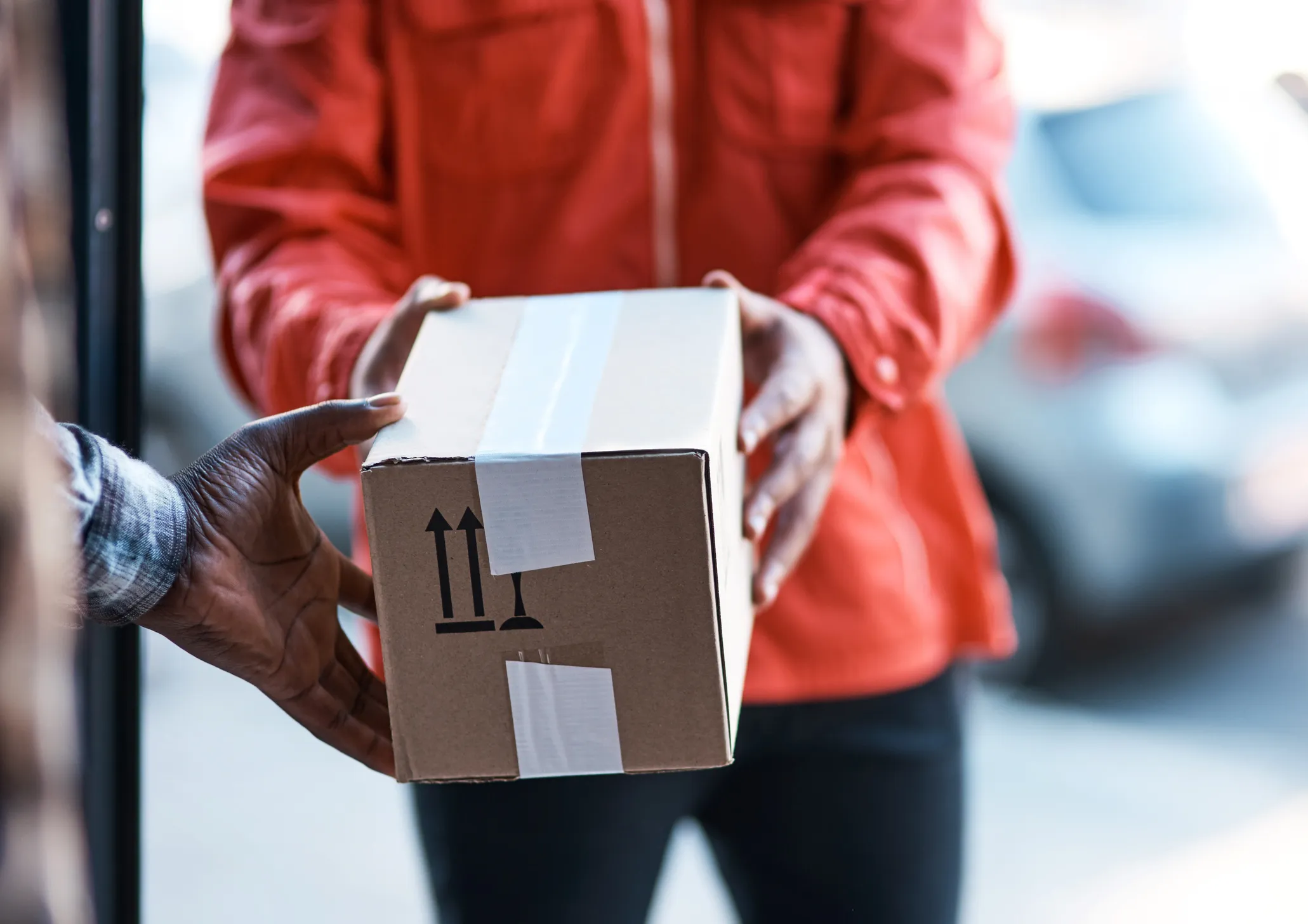 Discreet unbranded parcel delivered to the door